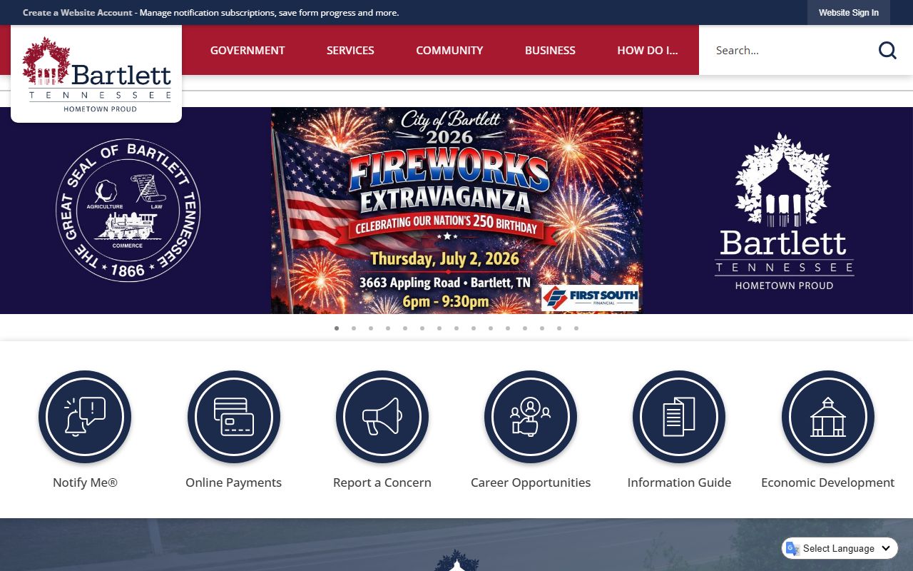 Bartlett Felony Records and Bartlett city main site