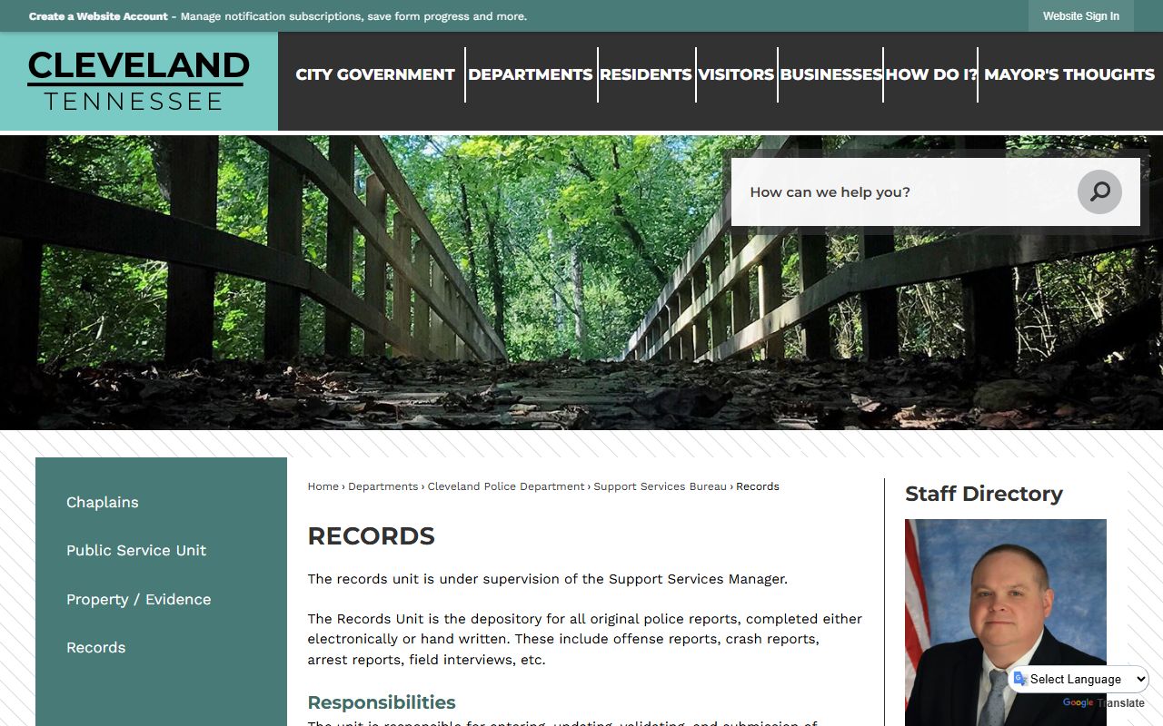 Cleveland Felony Records police records unit