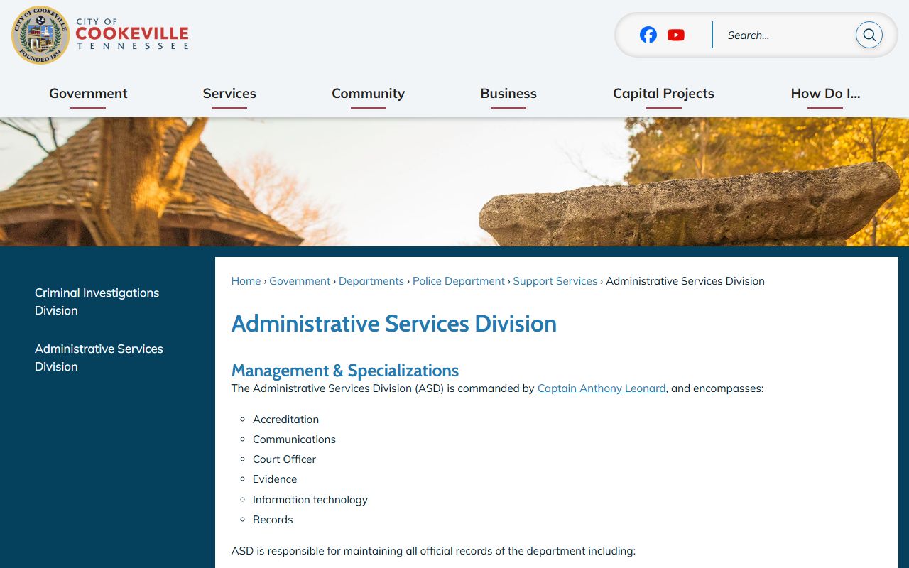 Cookeville Felony Records and Cookeville administrative services