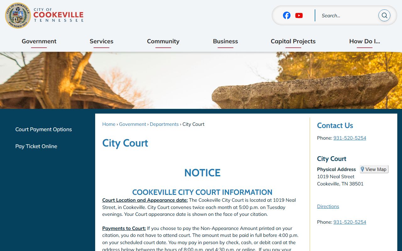 Cookeville Felony Records and Cookeville City Court
