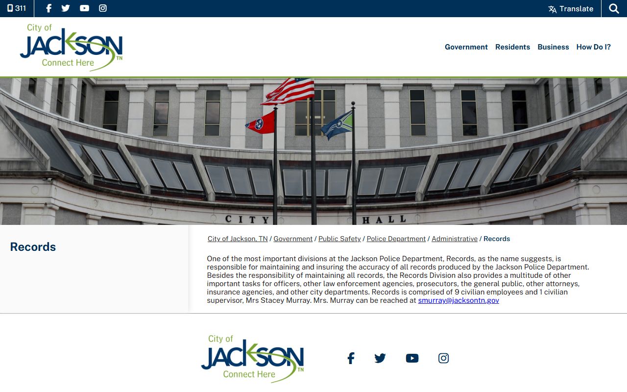 Jackson Felony Records police records division