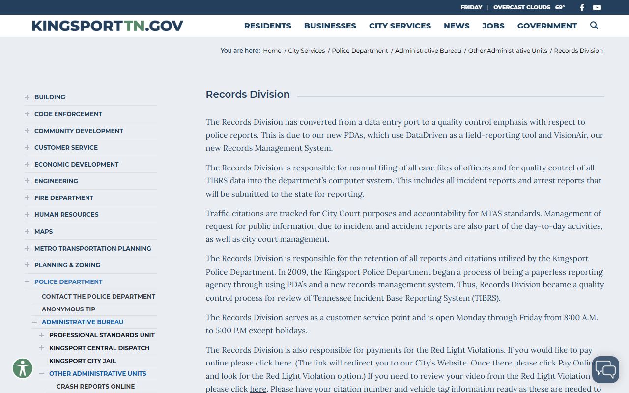 Kingsport Felony Records records division page