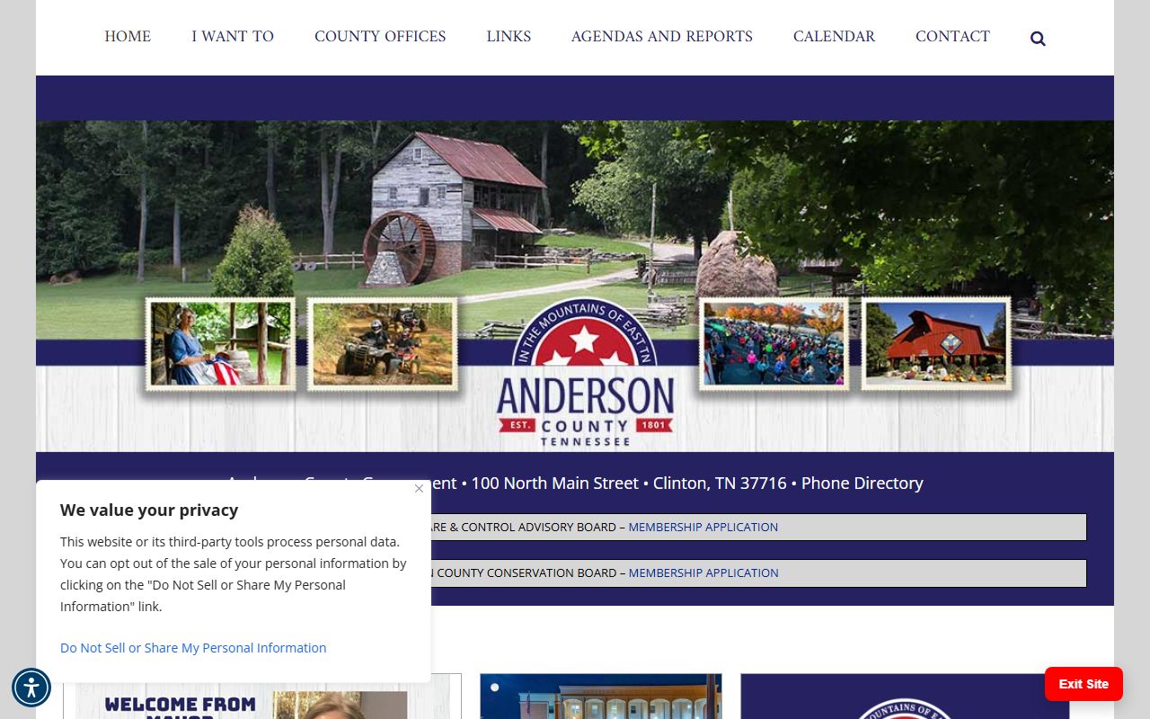 Anderson County Felony Records county government page