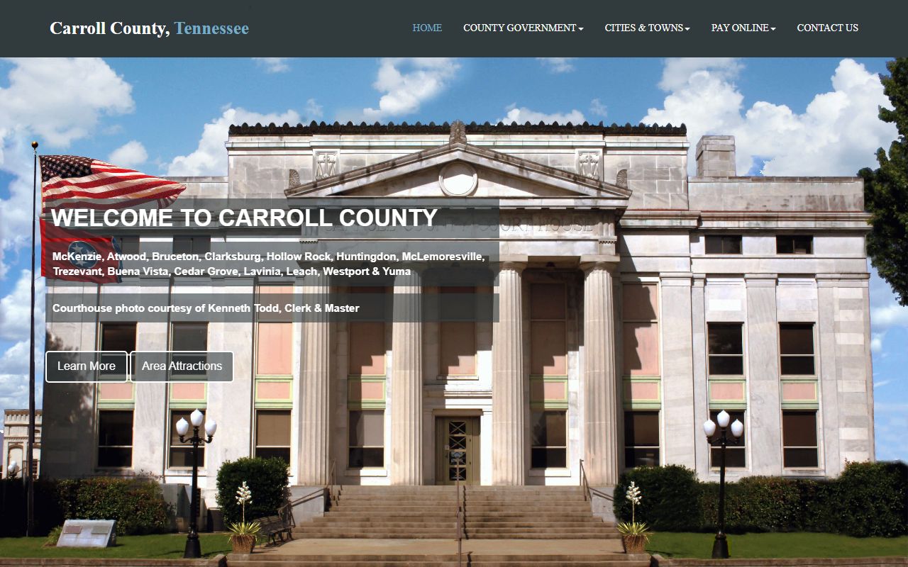 Carroll County Felony Records county government page