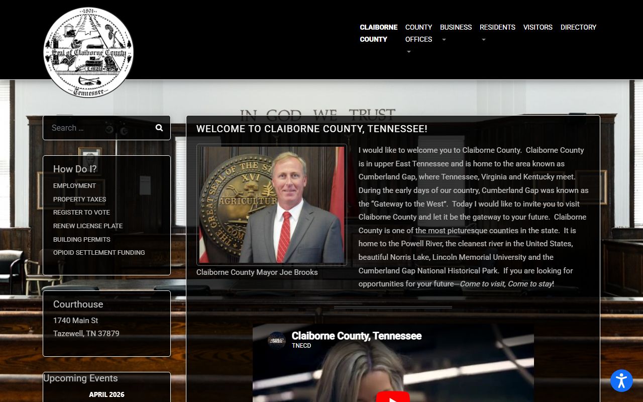 Claiborne County Felony Records county government image