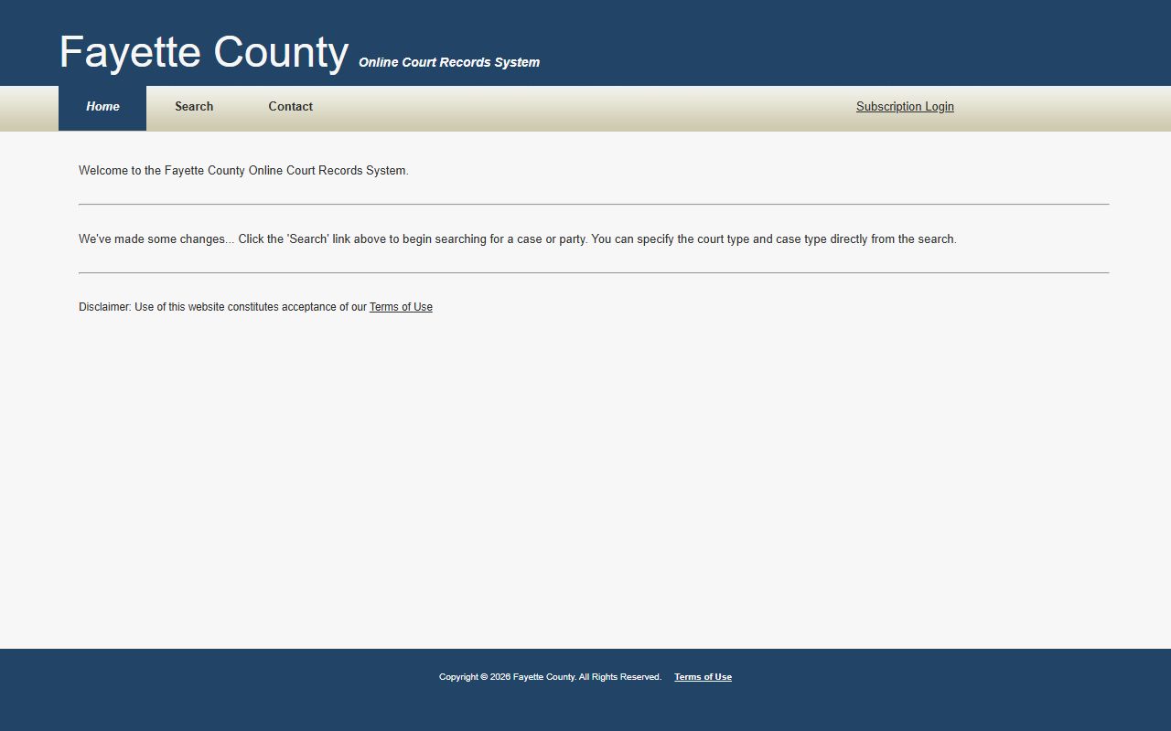 Fayette County Felony Records online court records portal