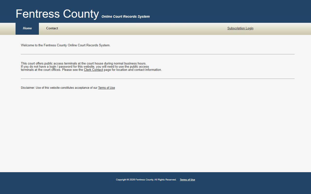 Fentress County Felony Records online court portal