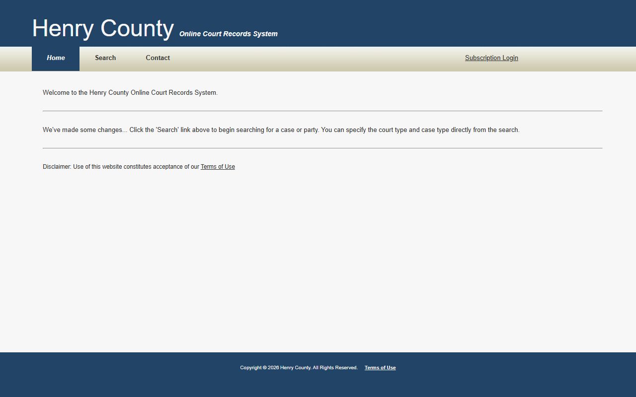 Henry County Felony Records online court records portal