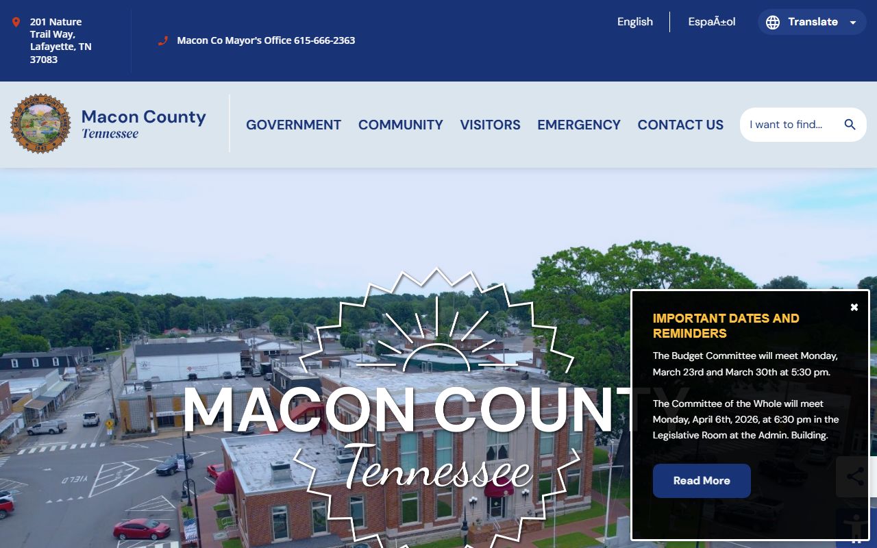 Macon County Felony Records county government page