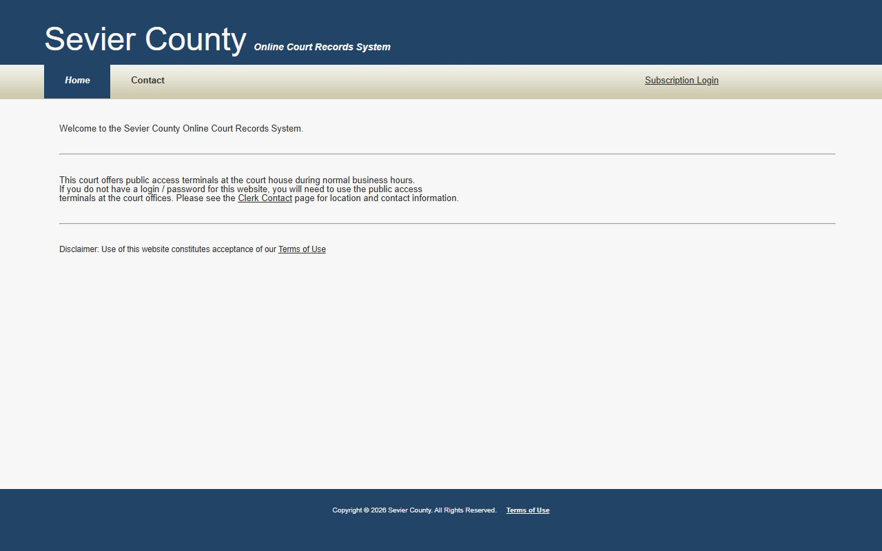 Sevier County Felony Records online court portal