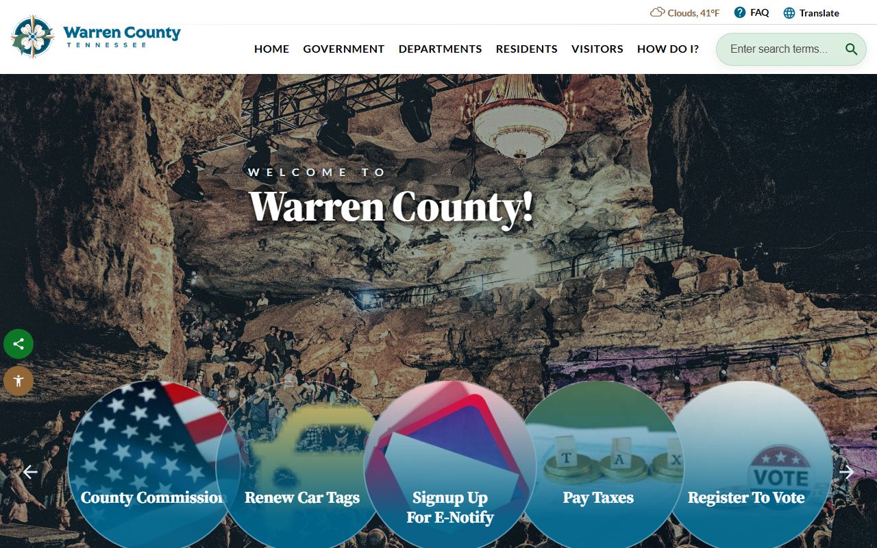 Warren County Felony Records county government access page