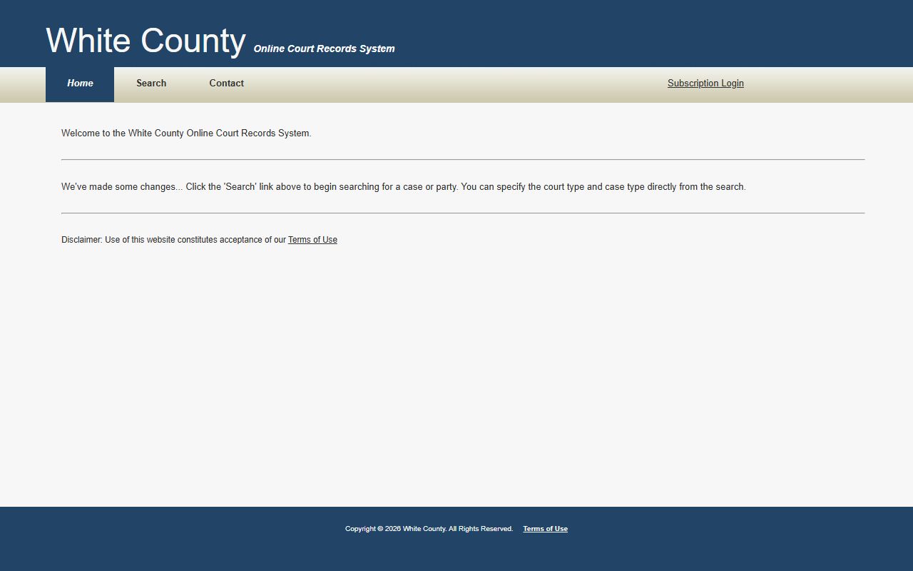 White County Felony Records online court records portal